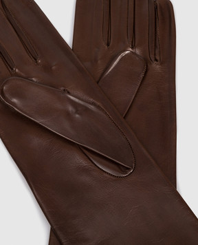 Sermoneta Gloves Brown leather long gloves 301B8BT