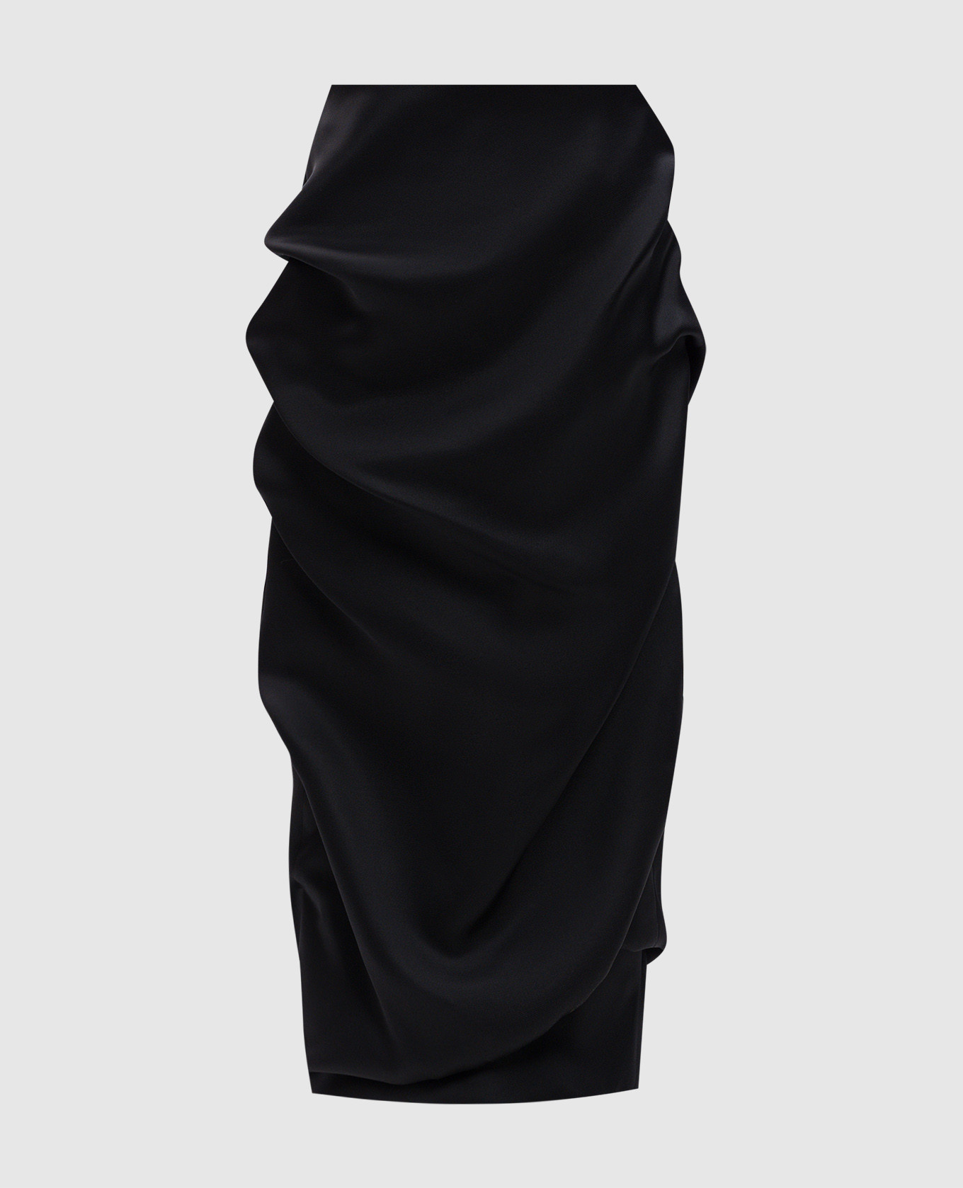 

Olula Black Draped Silk Skirt Khaite