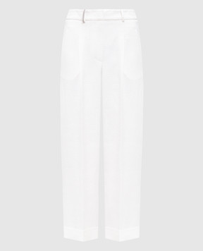 Peserico White linen pants E0425805428