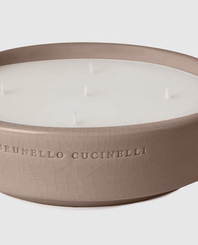 Brunello Cucinelli Candle in a ceramic candle holder with Ebony & Teak scent MLCAND327