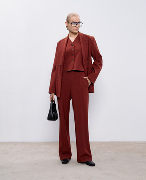 Lou Lou Studio Burgundy double-breasted jacket SANCIA made of wool SANCIA