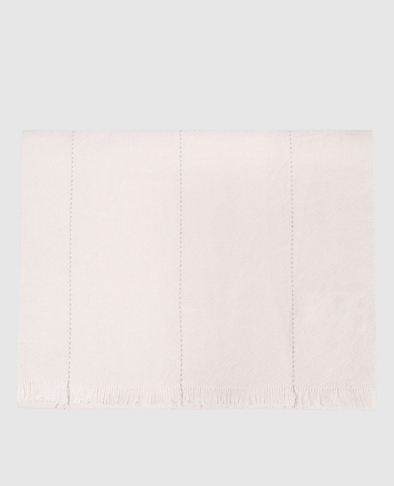 Beige wool scarf with monil chain Peserico