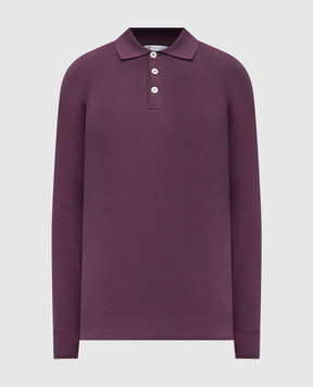 Brunello Cucinelli Purple ribbed polo shirt M29400105