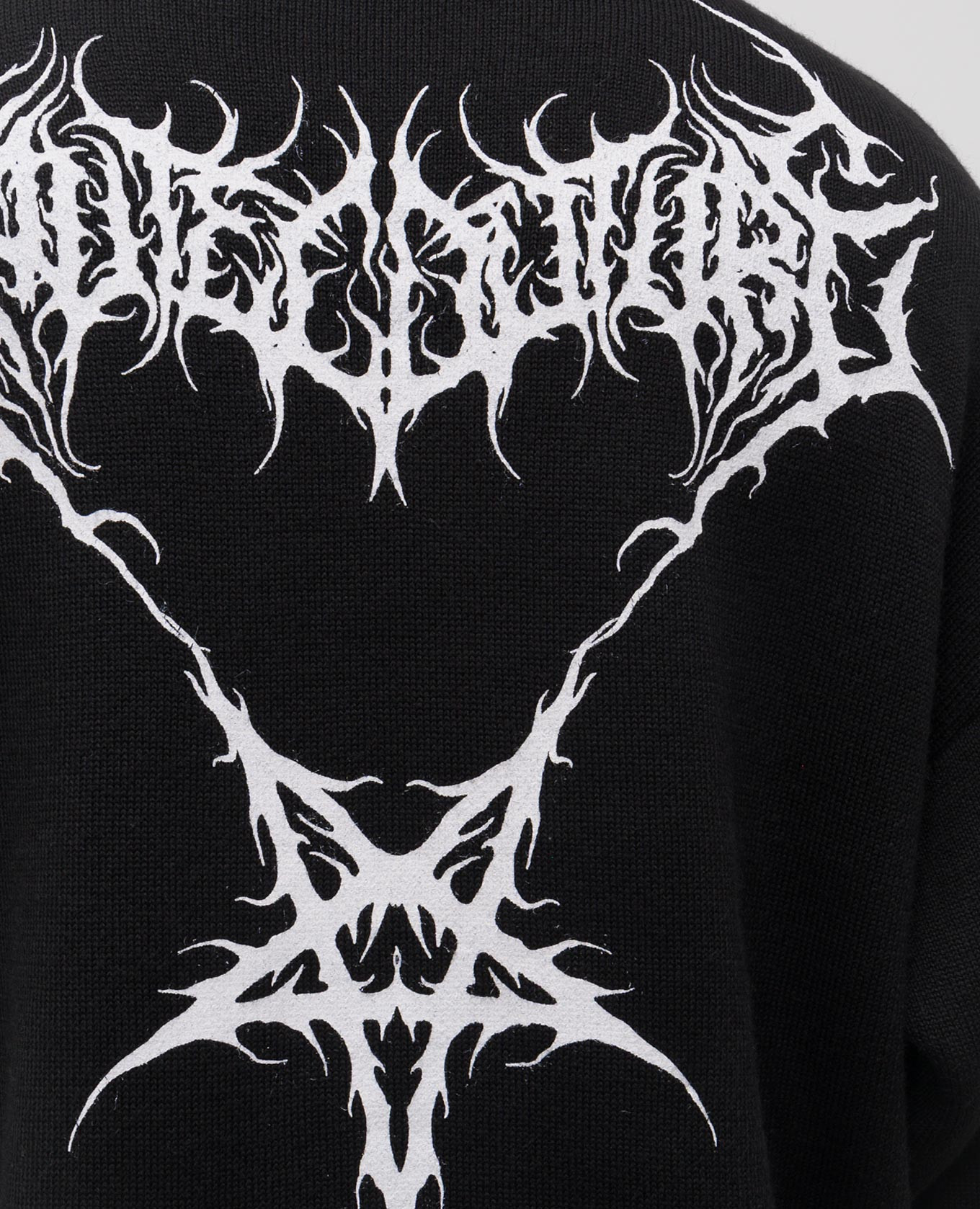 

Black merino wool sweater with contrast print Vetements