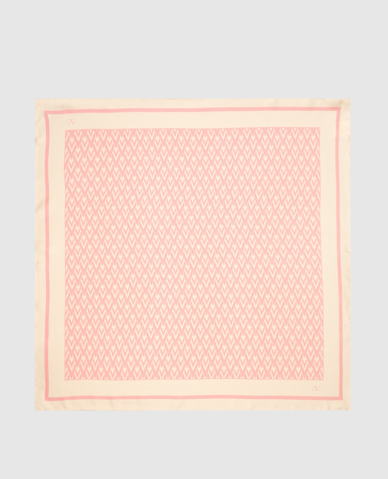 

Beige silk scarf TOUTE LA V with print Valentino