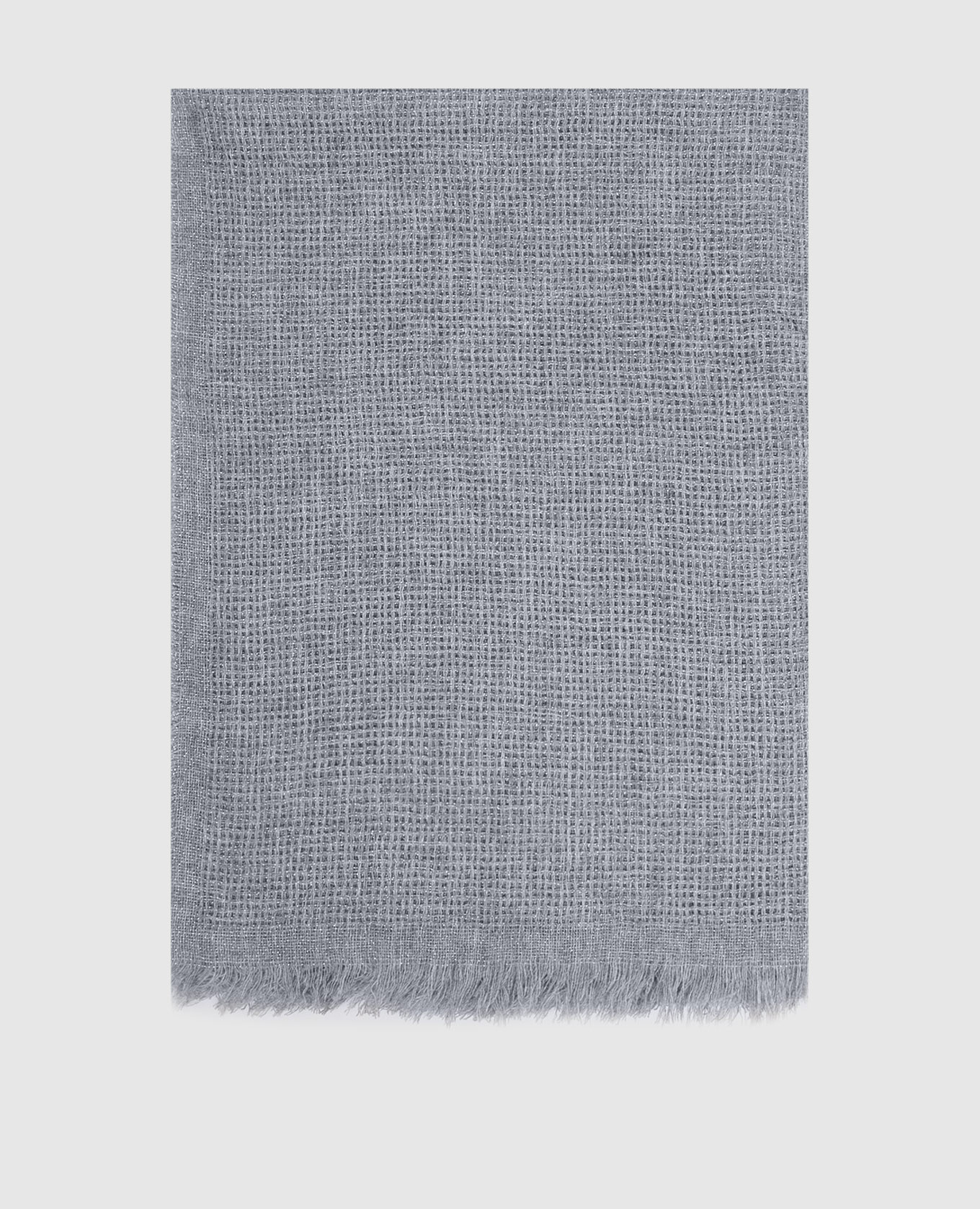 Gray wool scarf with lurex Peserico