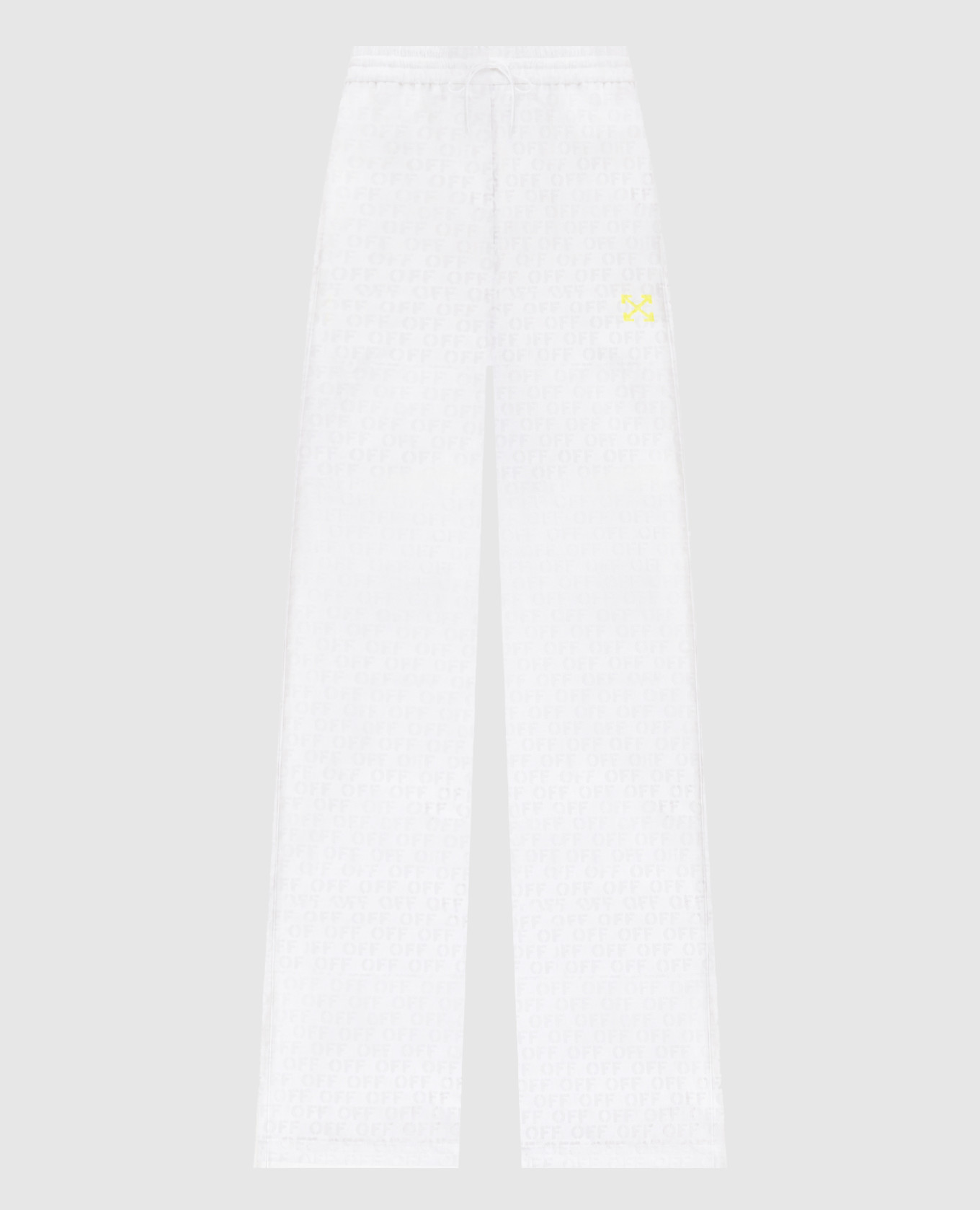 White pants with Off logo pattern