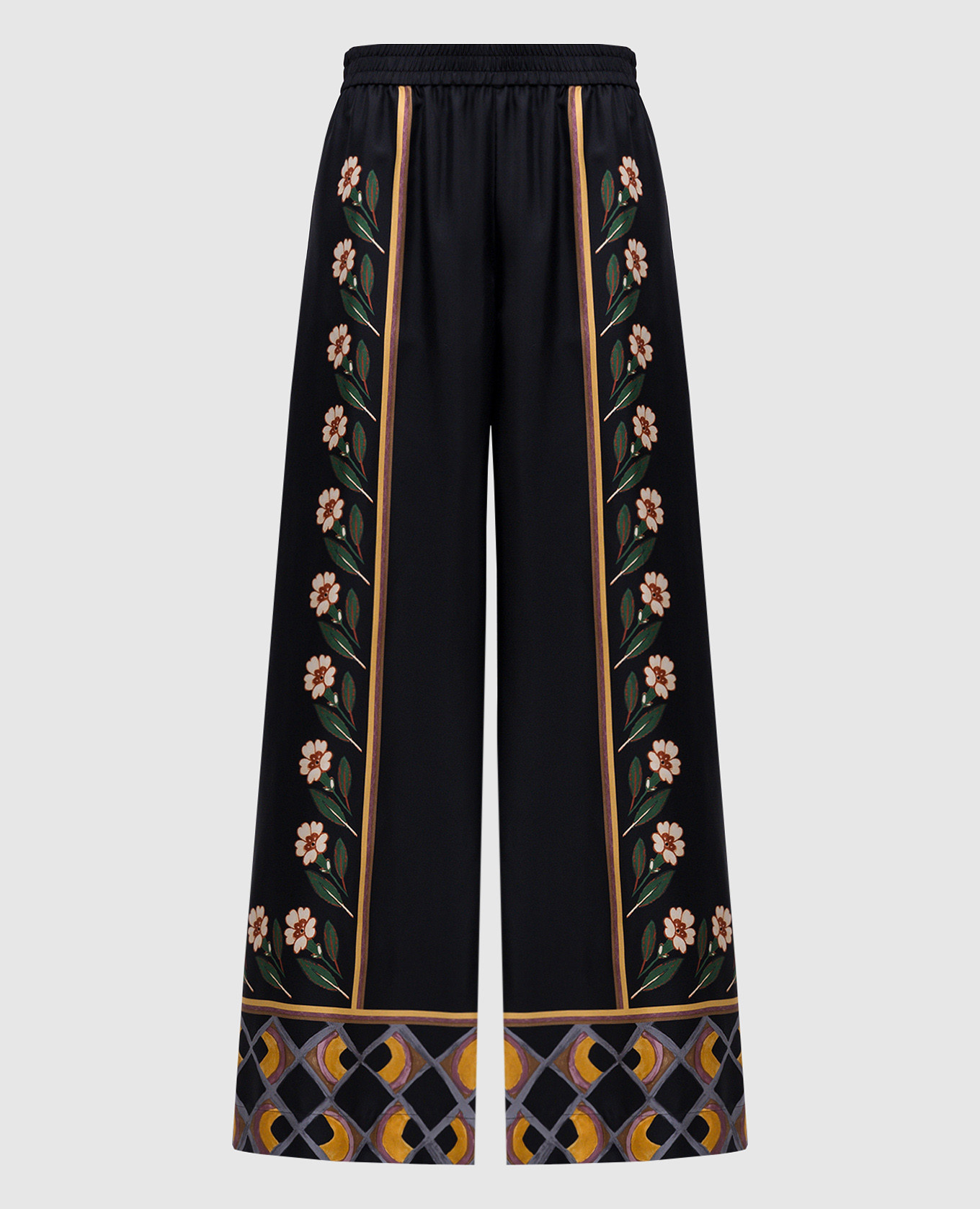 

Black printed silk palazzo pants La DoubleJ