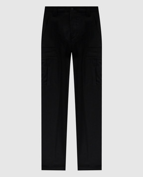 Cashmere&Whiskey Black wool and cashmere cargo pants 02583R0497