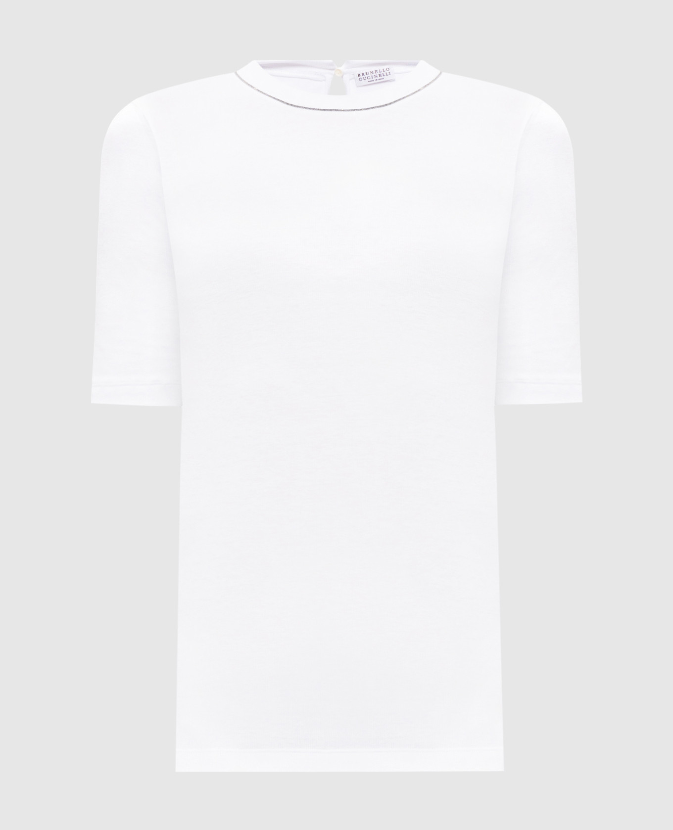 

White ribbed top with monil chain Brunello Cucinelli