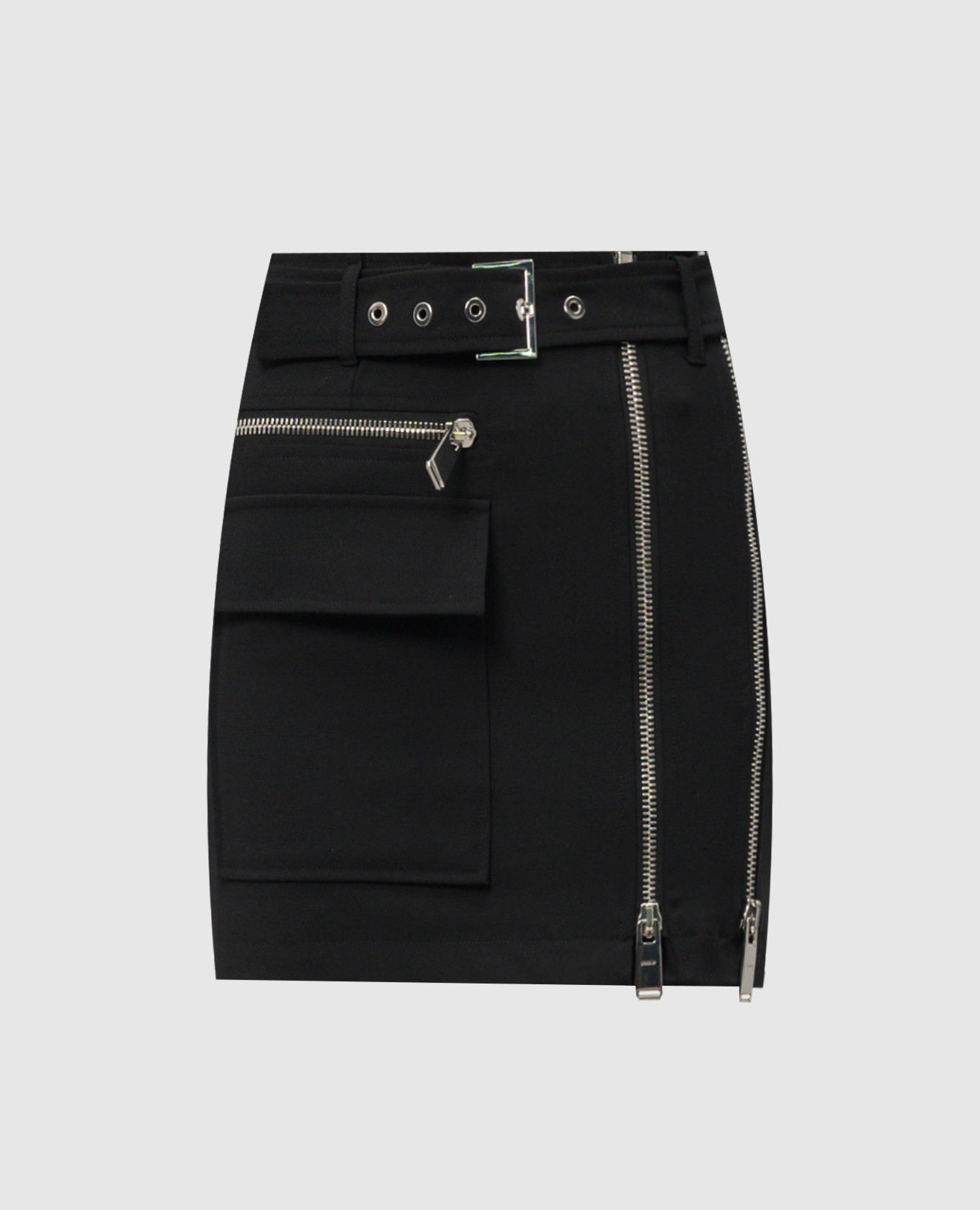 Black Gonna skirt with wool and metallic logo Dondup