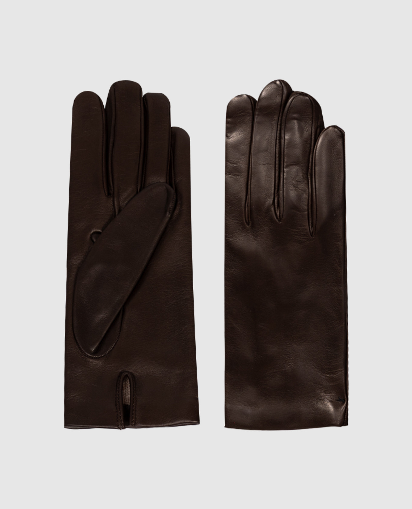 Brown leather gloves with slit Babe Pay Pls