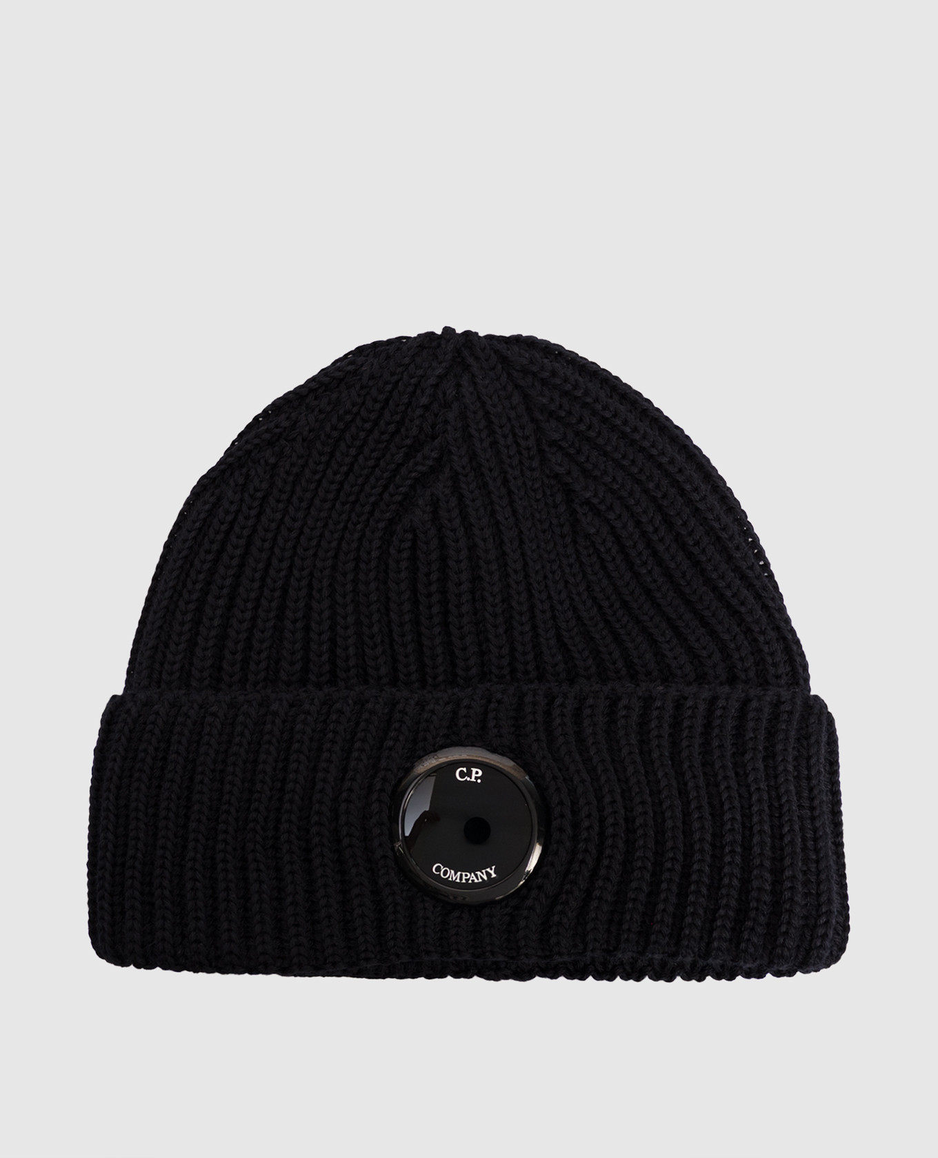 

Blue wool hat with logo patch C.P. Company