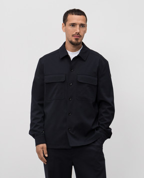 Moncler Blue shirt-style wool jacket K10912F00003597FV