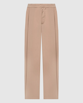 Gauchere Brown wool flared pants M12403420321