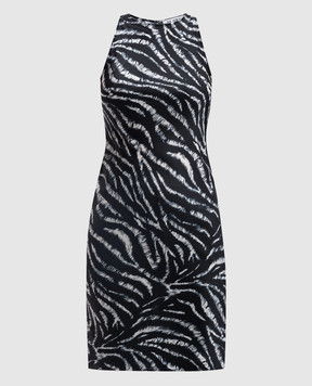 The Attico Black mini dress with branded print silk 250WCA00389VSE001PR