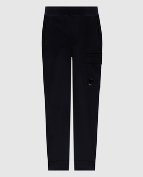 C.P. Company Blue joggers with logo patch MSP017A005086W