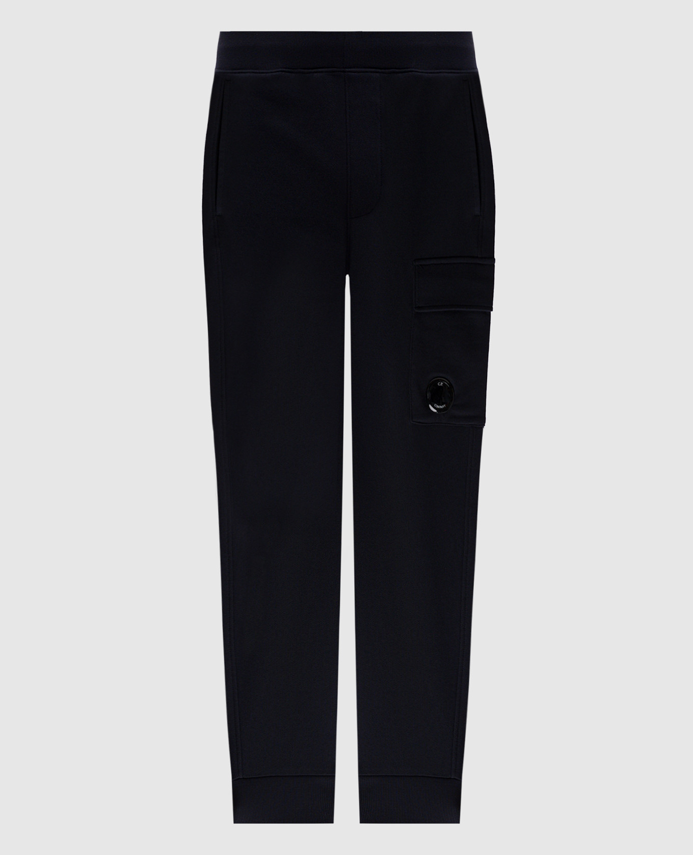 Blue joggers with logo patch