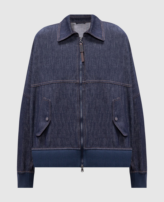 ジャケット BRUNELLO CUCINELLI Women Jackets MB1257470 C001 BLUE Brunello Cucinelli - Niebieska kurtka dżinsowa MB1257470