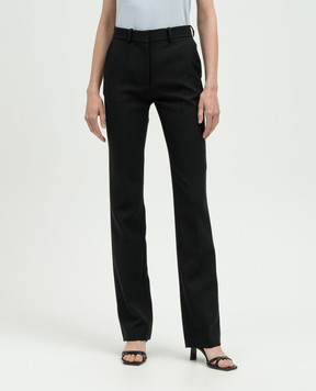Coperni Black flared pants with metallic logo COPP76138