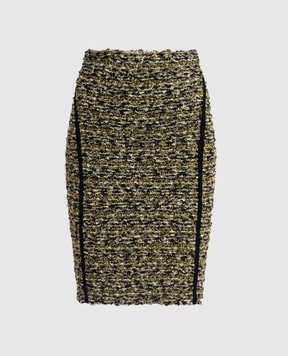 Balmain Golden tweed skirt with lurex BF0LC004KF16
