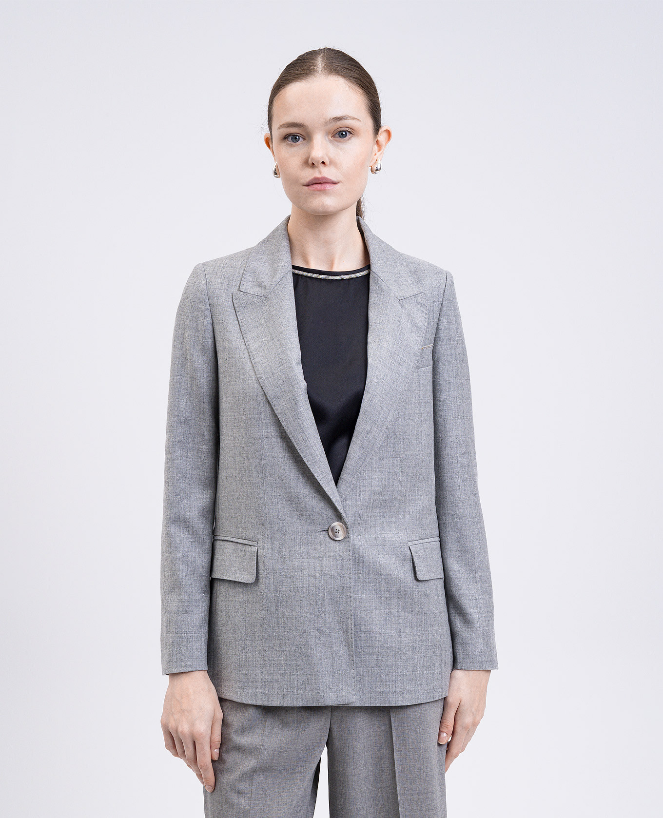 Gray wool jacket with lurex Peserico 3