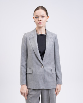 Peserico Gray wool jacket with lurex A01137D03359
