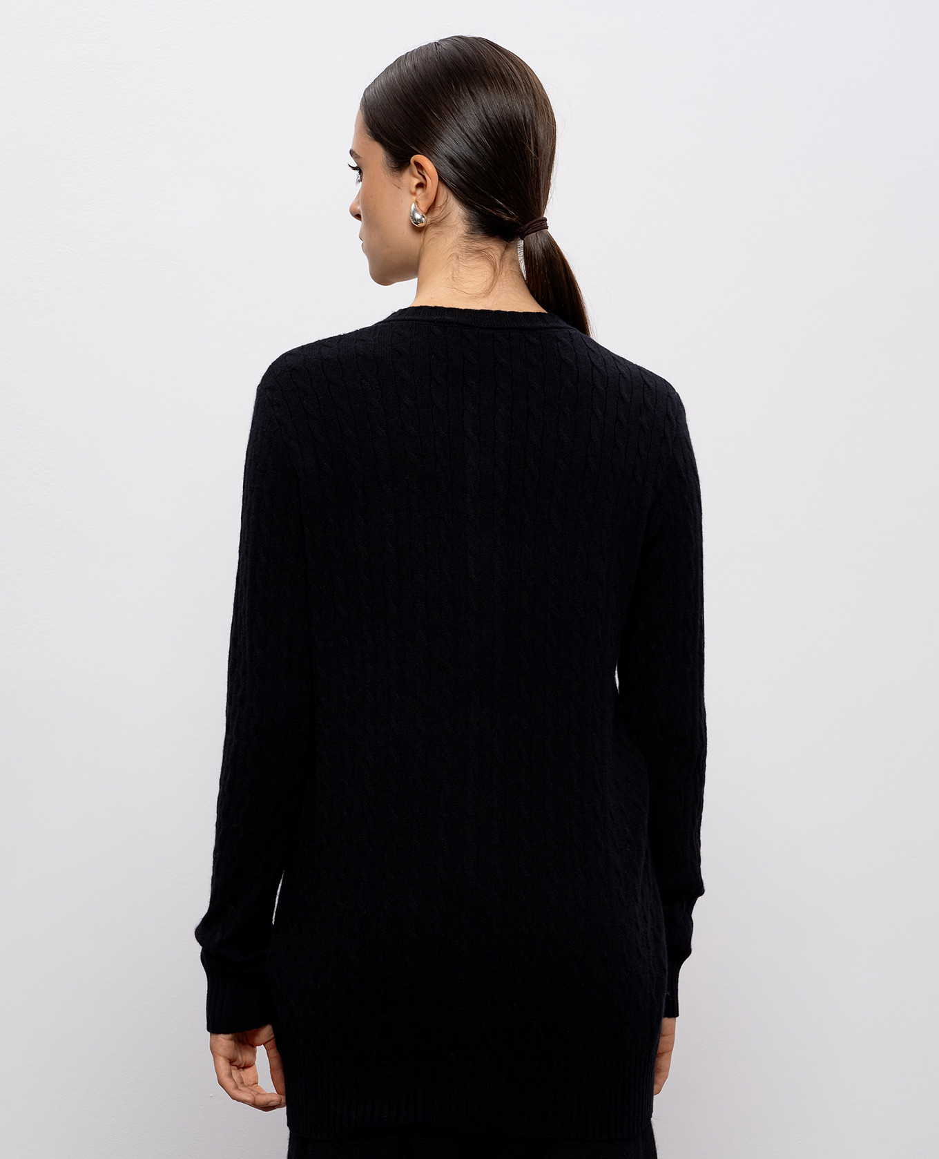Inda black cardigan with textured pattern LISA YANG 4