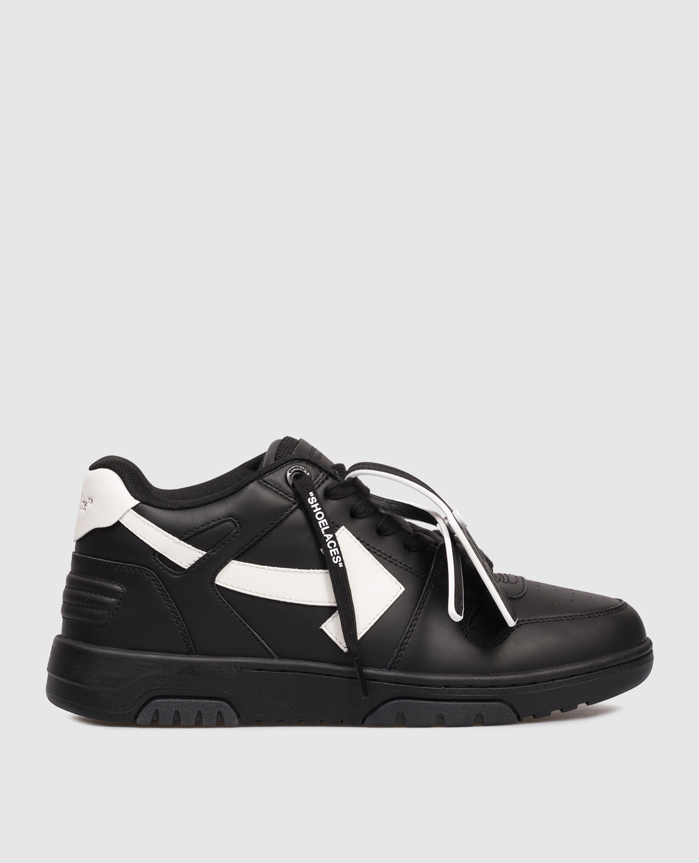 Out Of Office black leather sneakers Off-White