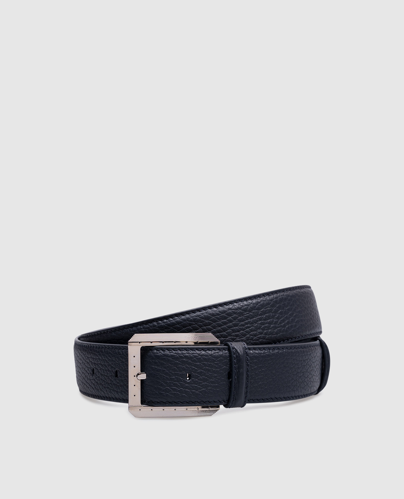 

Blue leather belt with logo Stefano Ricci