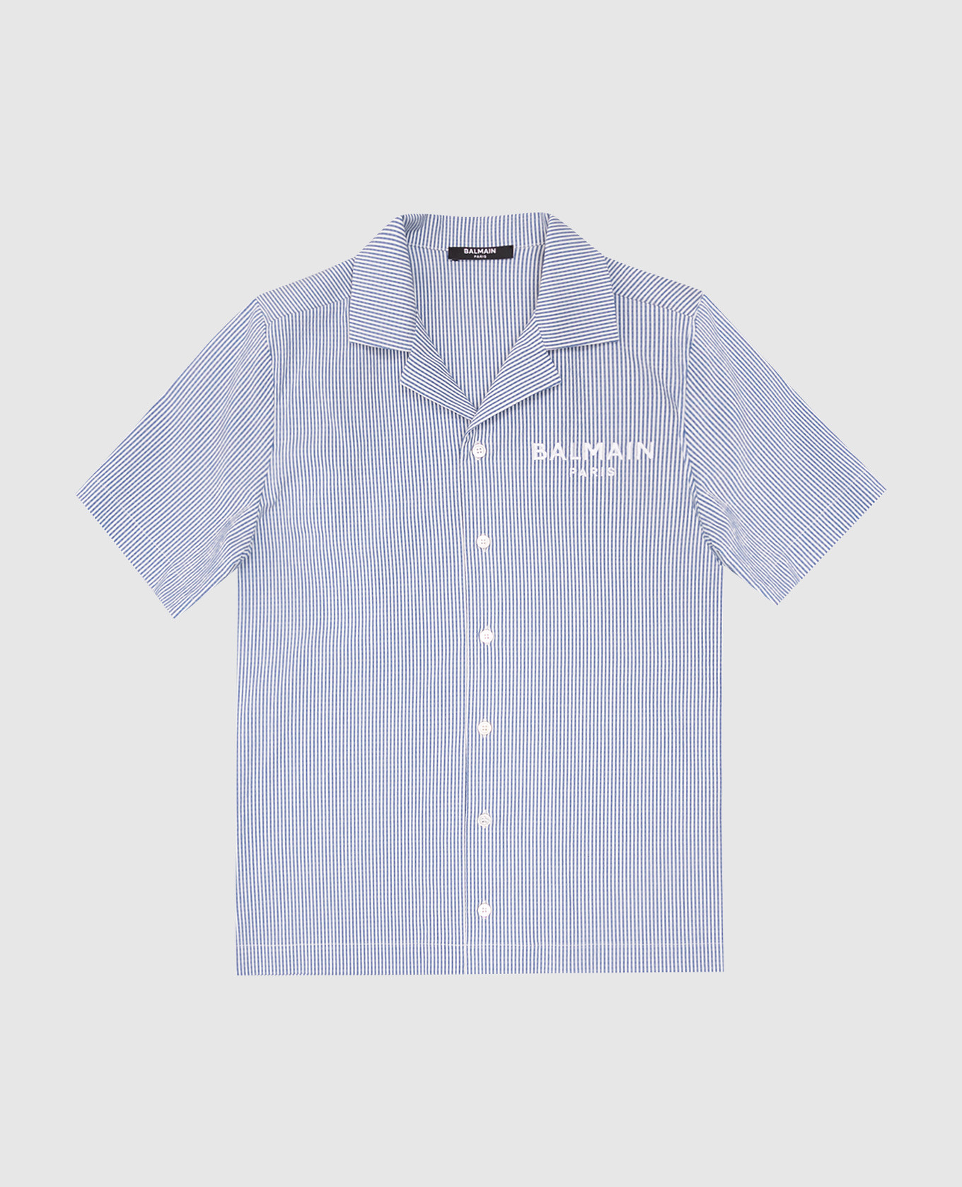 

Children's striped shirt with embroidered logo Balmain, Blue