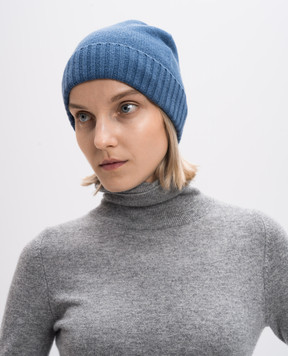 Allude Blue cashmere hat with a scar 24511245