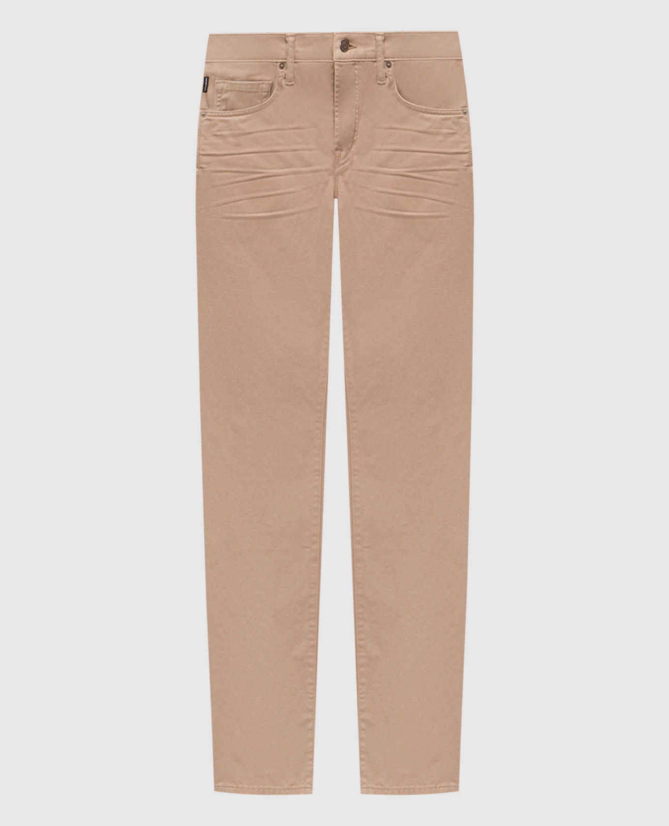 Beige slim jeans with logo patch Tom Ford