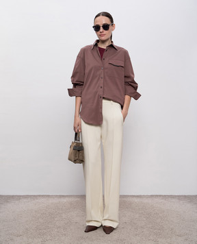 Brunello Cucinelli Brown straight-cut shirt MP091MY516