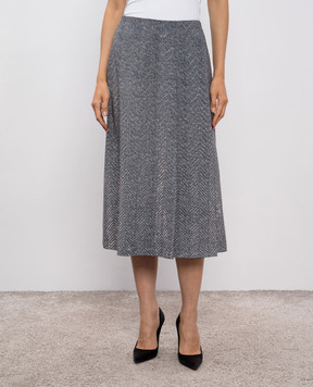 Ermanno Scervino Gray skirt with crystal pattern D472O302CTZFY