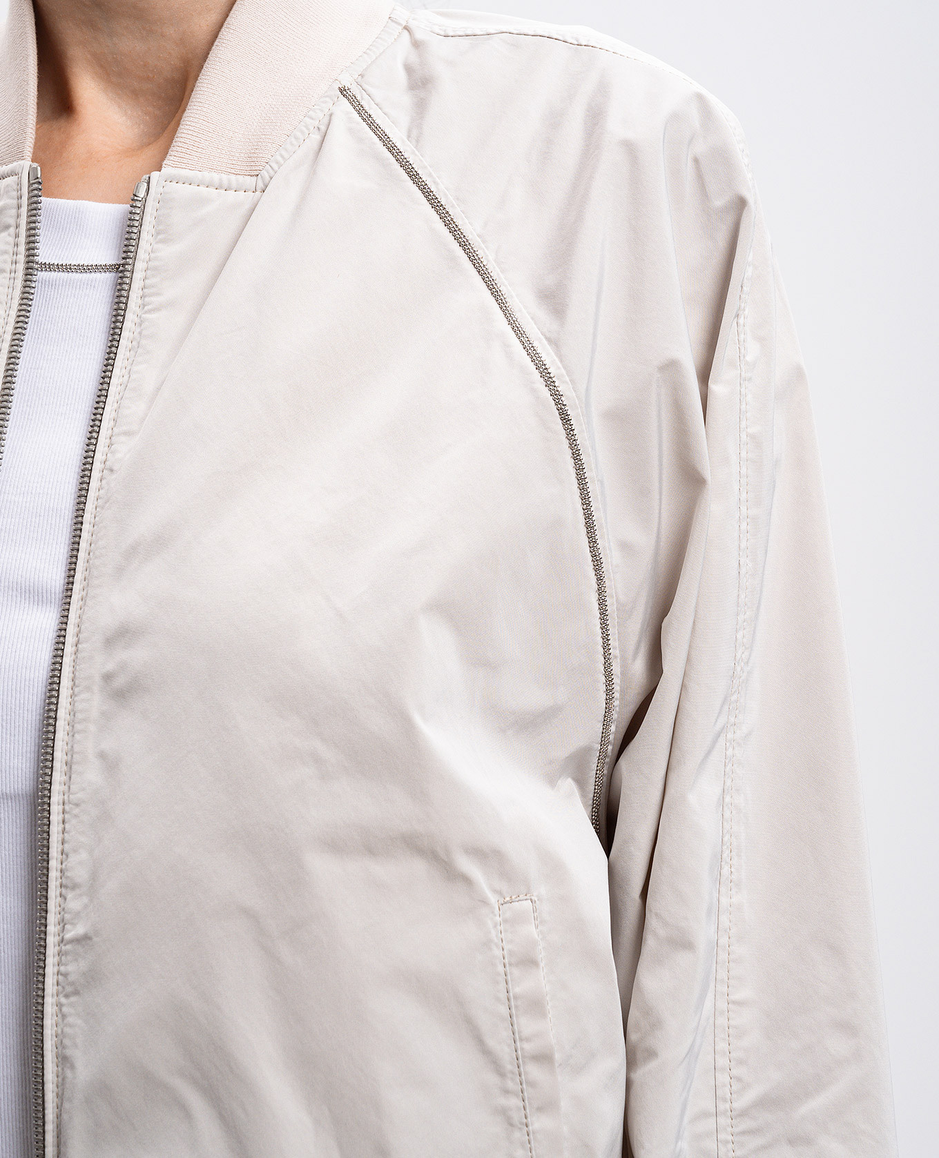 

Gray bomber jacket with monil chain Peserico, Grey