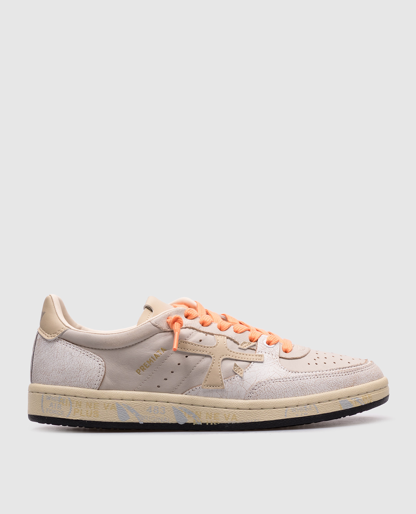 

Beige leather sneakers BSKT CLAYD Premiata