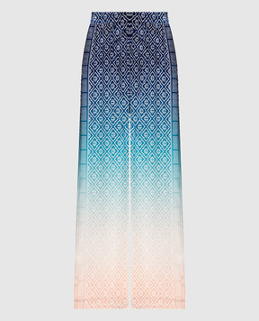 Casablanca Blue gradient silk trousers WPS25TR04902