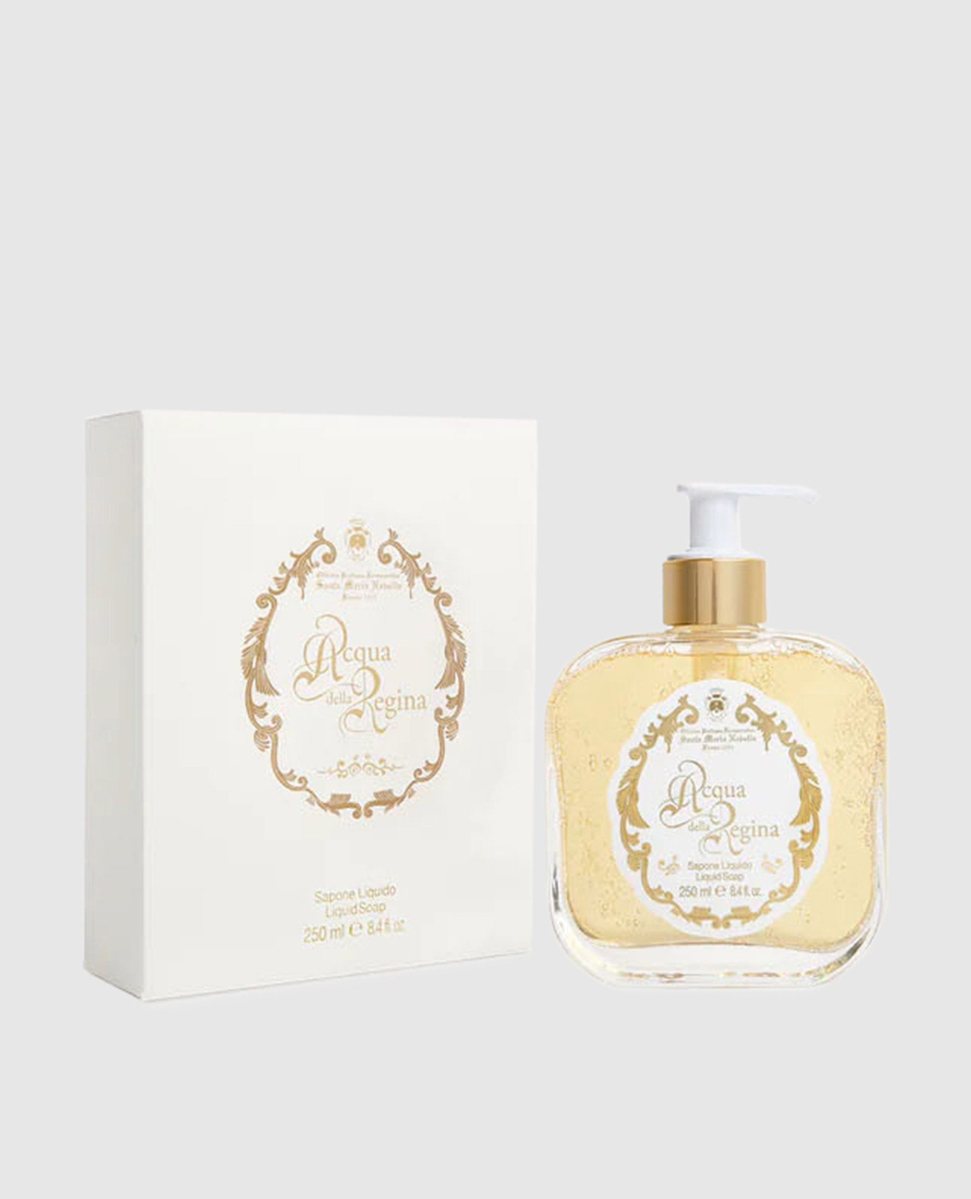 

Acqua della Regina liquid soap in a glass container with a dispenser of 250 ml Santa Maria Novella, Yellow
