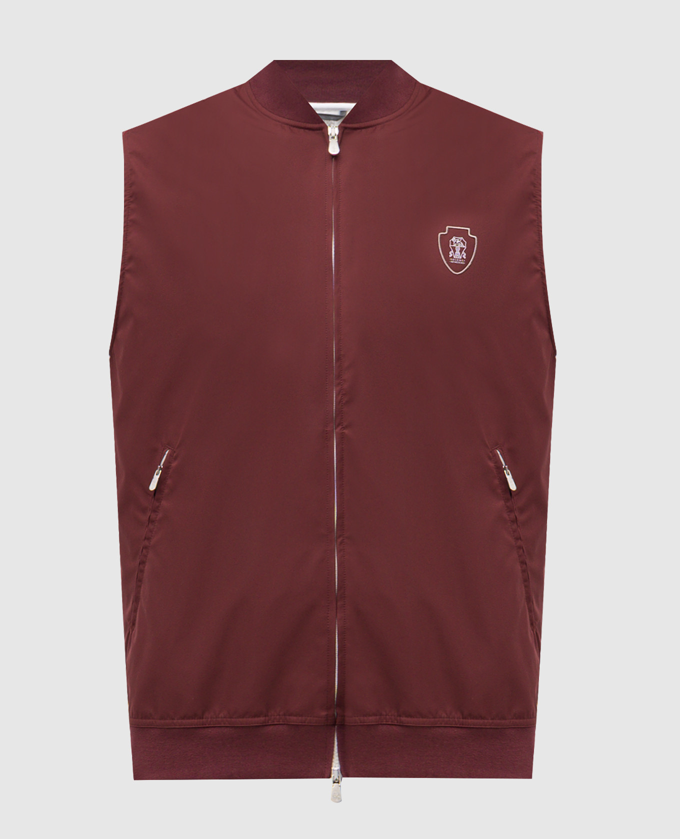 

Burgundy vest with emblem Brunello Cucinelli