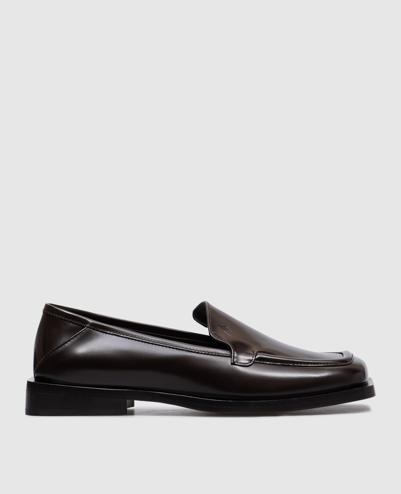 The Attico Micol brown leather glossy loafers