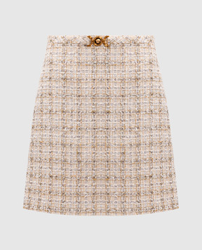 Versace Beige tweed check mini skirt 10157151A13646