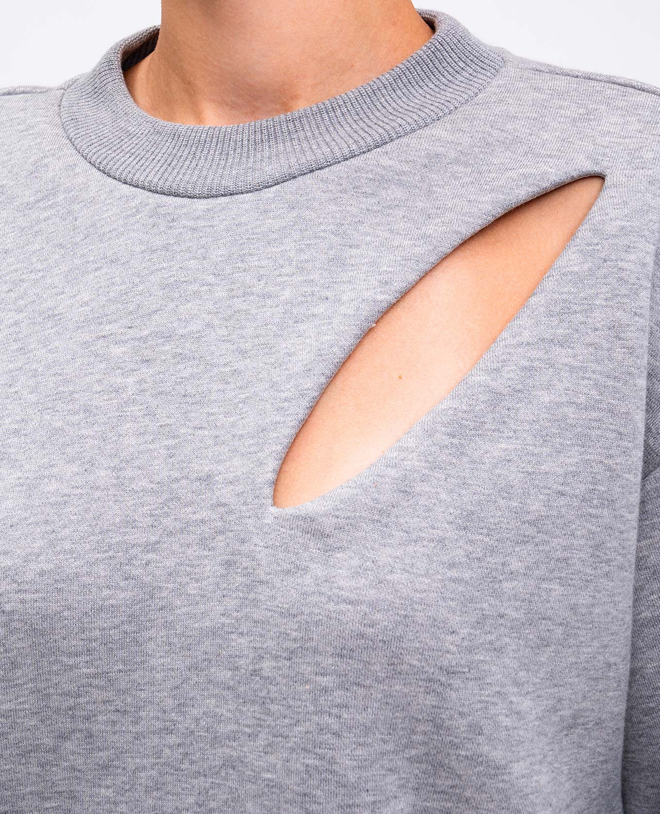 Gray crew neck sweatshirt with logo embroidery Alexander McQueen 5