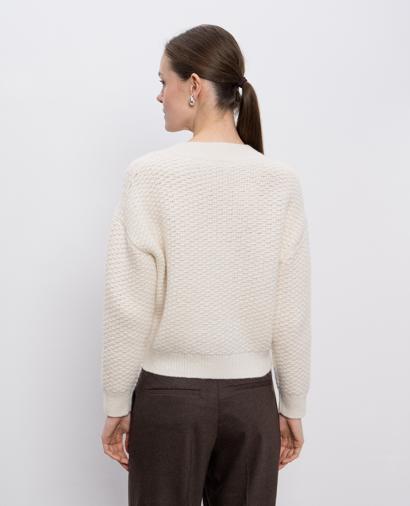 White alpaca wool pullover Peserico 4