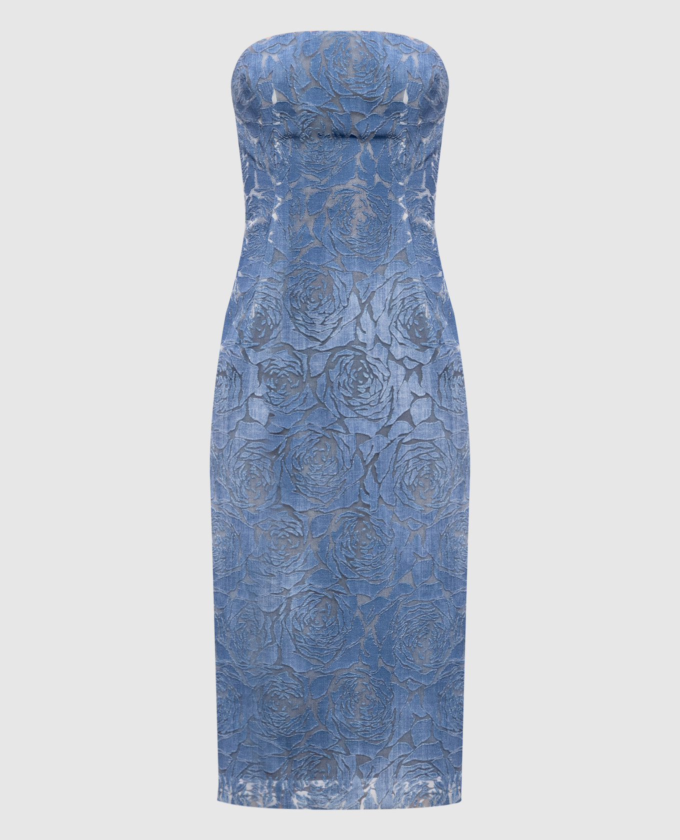 

Blue midi dress with floral pattern Ermanno Scervino, Light blue