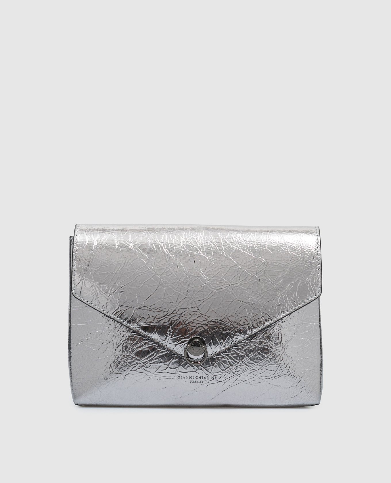 

Corallo gray leather bag with metallic effect Gianni Chiarini, Silver