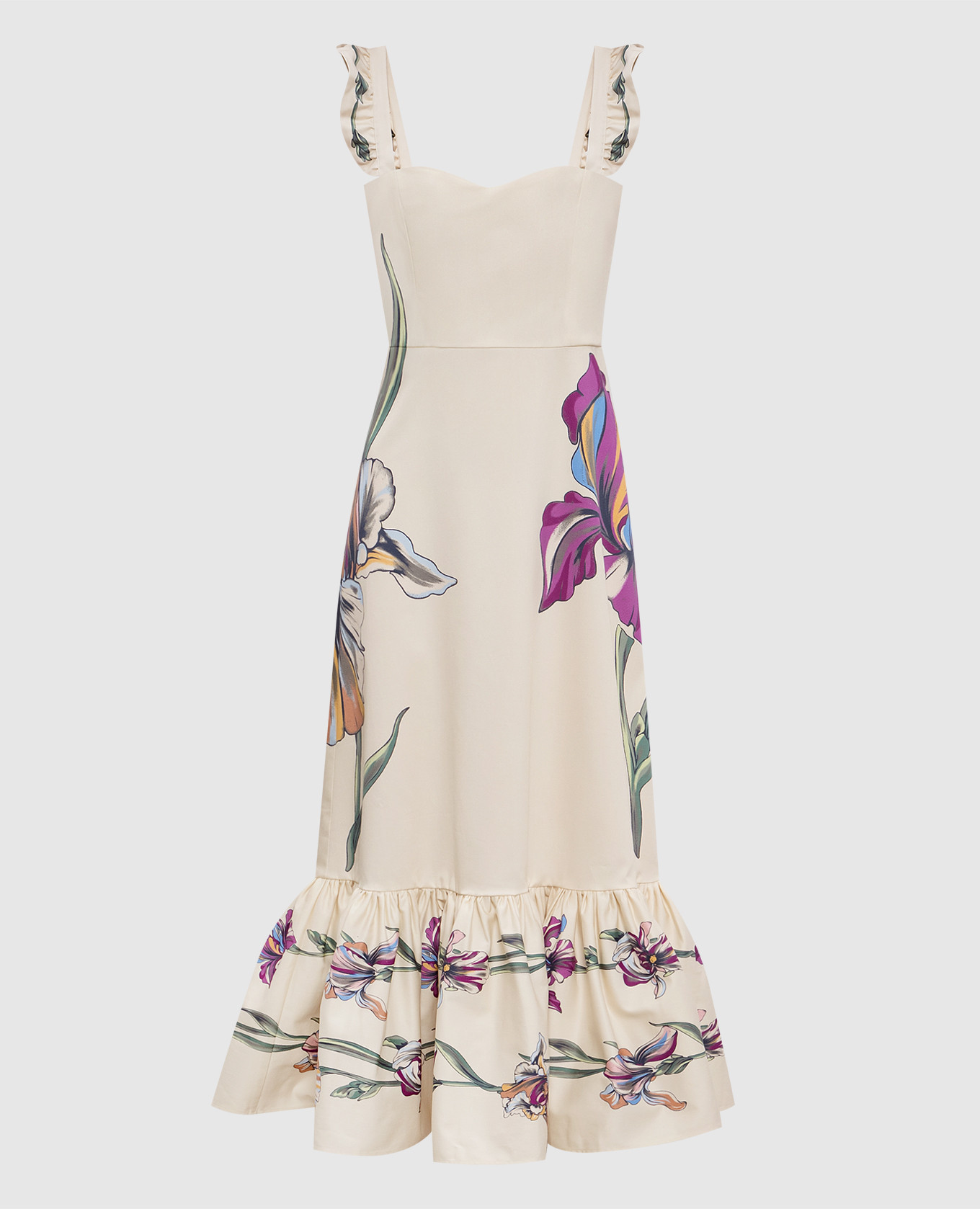 

Beige floral print midi dress La DoubleJ