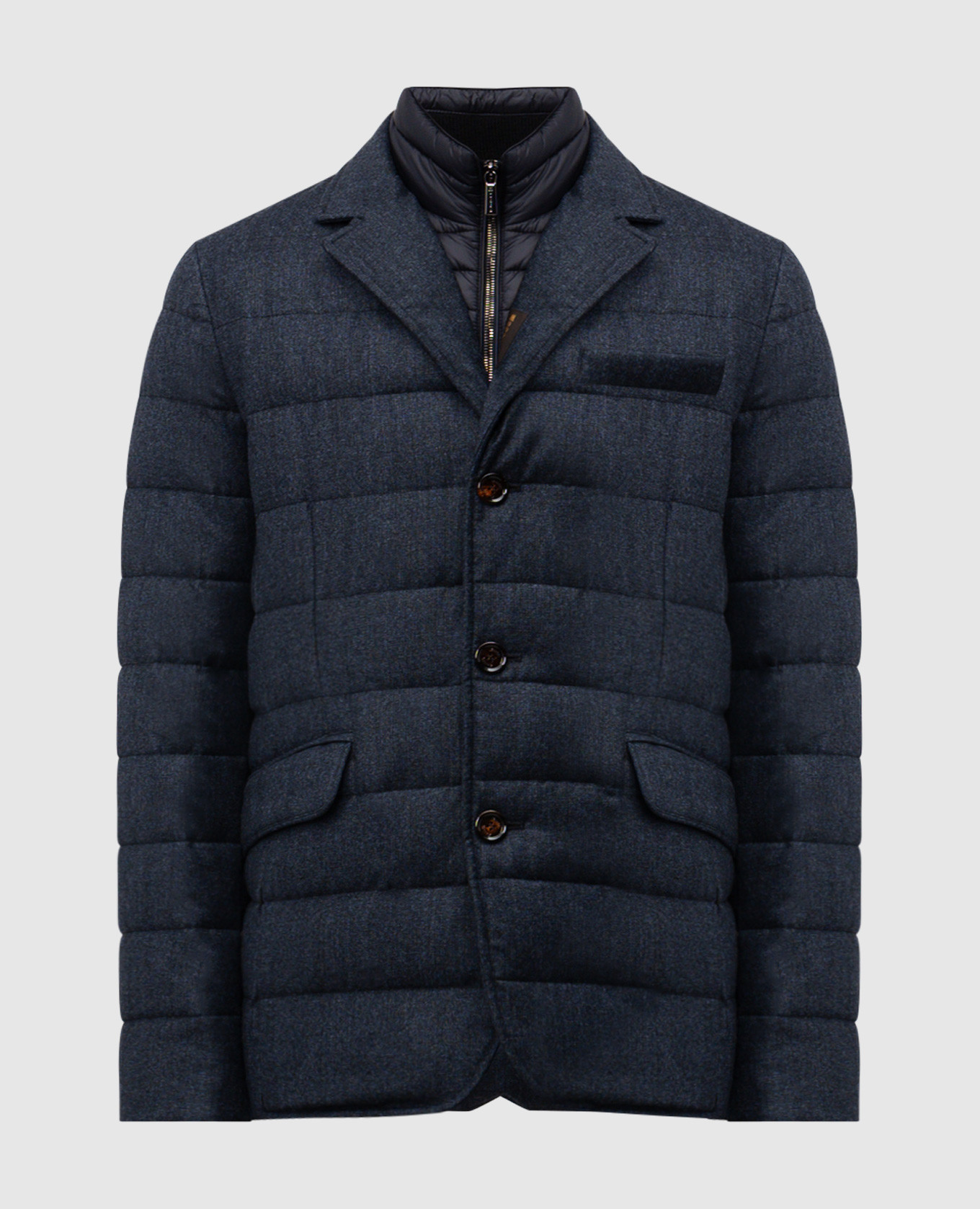 

NOMOS blue wool down jacket MooRER