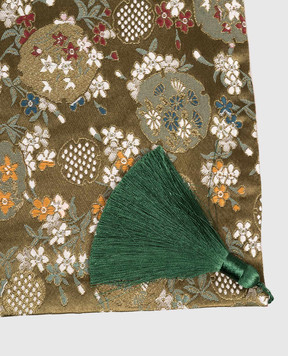 SELETTI Serving napkin in print with floral embroidery 07232