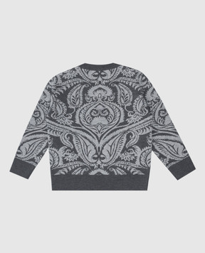 Etro Children's gray sweater made of wool in the VENUS pattern GV9P50W0033810